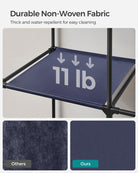 Portable wardrobe closet – hanging space and shelves – steel frame – 4 side pockets