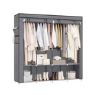 Portable wardrobe closet – hanging space and shelves – steel frame – 4 side pockets