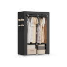 Portable wardrobe closet – hanging space and shelves – steel frame – 4 side pockets