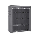 Portable wardrobe closet – hanging space and shelves – steel frame – 4 side pockets