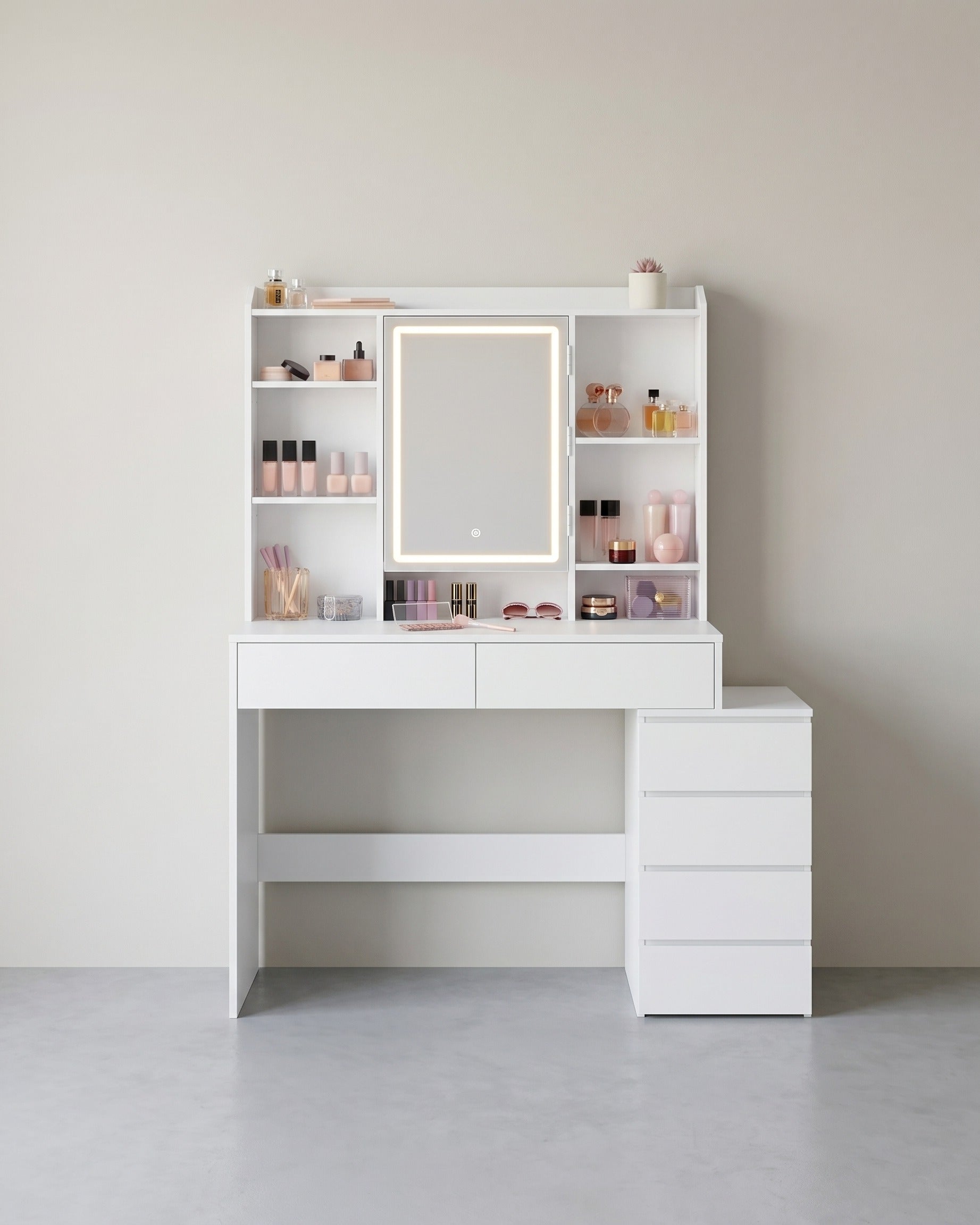 Make - uptafel met LED - verlichting en veel opbergruimte - Modern en Praktisch - De Vries Meubels