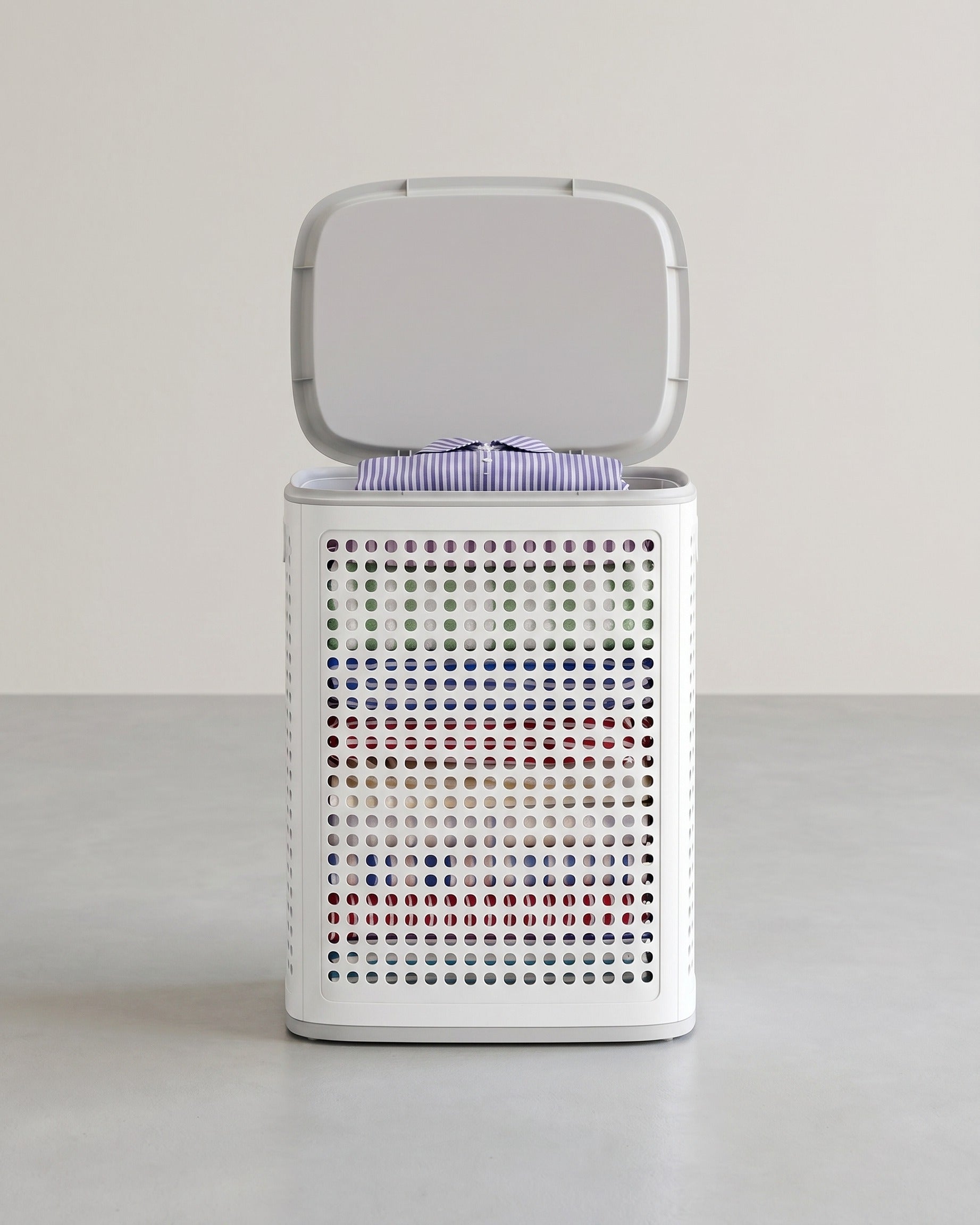 Smalle Wasmand 75 L - Met Deksel - Voor Badkamer En Wasruimte