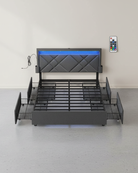 Multifunctioneel bedframe met LED - verlichting en opbergruimte - USB - aansluiting - De Vries Meubels