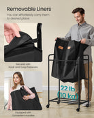 Rolling Laundry Sorter, 2/3/4 Compartments, 52.8 Gal., Removable Liner, Wheels