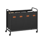 Rolling Laundry Sorter, 2/3/4 Compartments, 52.8 Gal., Removable Liner, Wheels