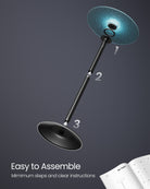 Round Bar Table, RGB LED, Ripple Glass Top, Remote Control, 41.3" Tall