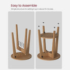 Round side table, 2-tier, smoky gray finish, modern accent