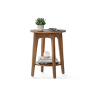 Round side table, 2-tier, smoky gray finish, modern accent