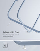 Round side table with fabric basket - 17" wide - sturdy steel frame - quick assembly