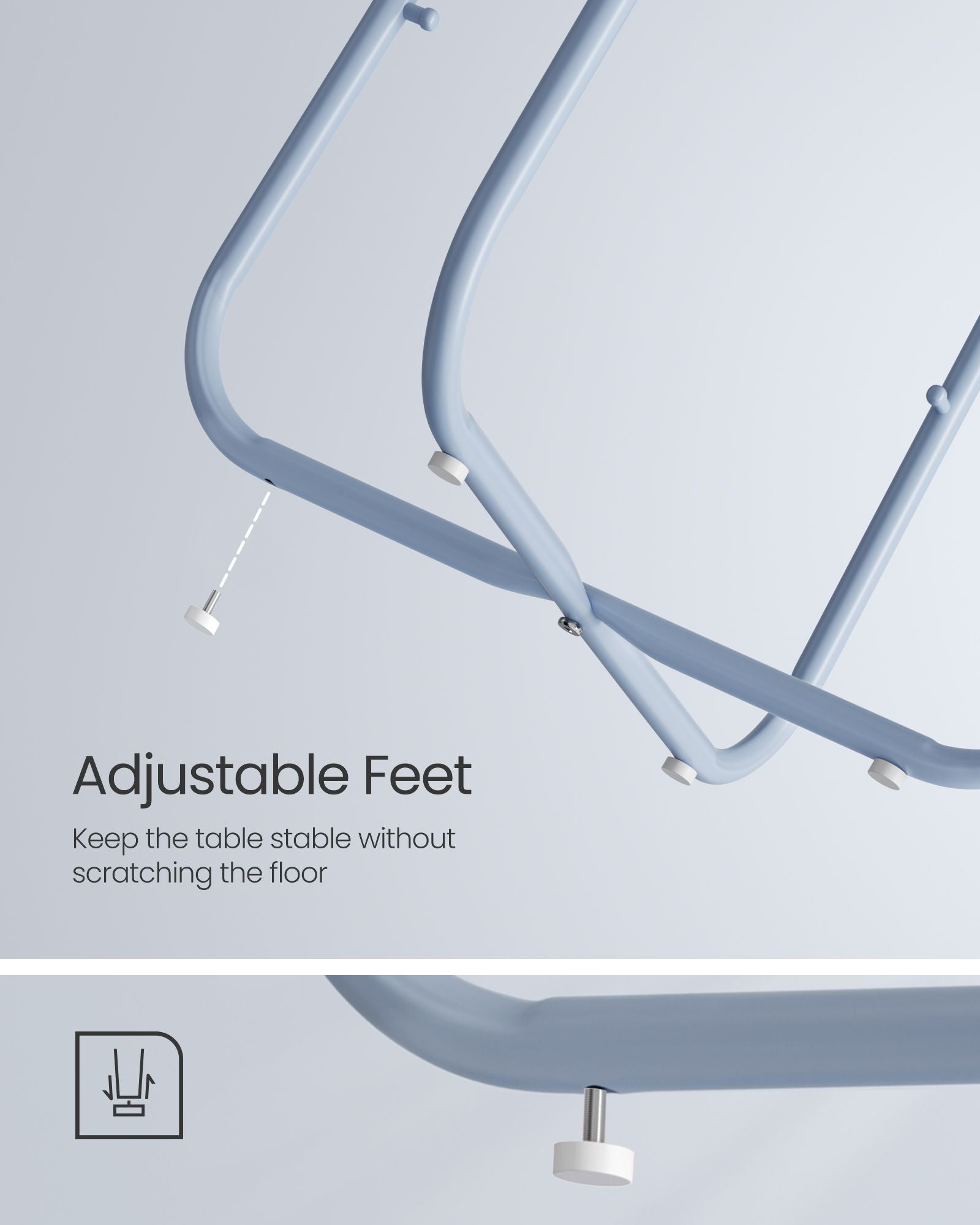 Round side table with fabric basket - 17" wide - sturdy steel frame - quick assembly