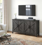 Rustic buffet cabinet, 59" sideboard, adjustable shelves, cable management