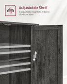 Rustic buffet cabinet, 59" sideboard, adjustable shelves, cable management