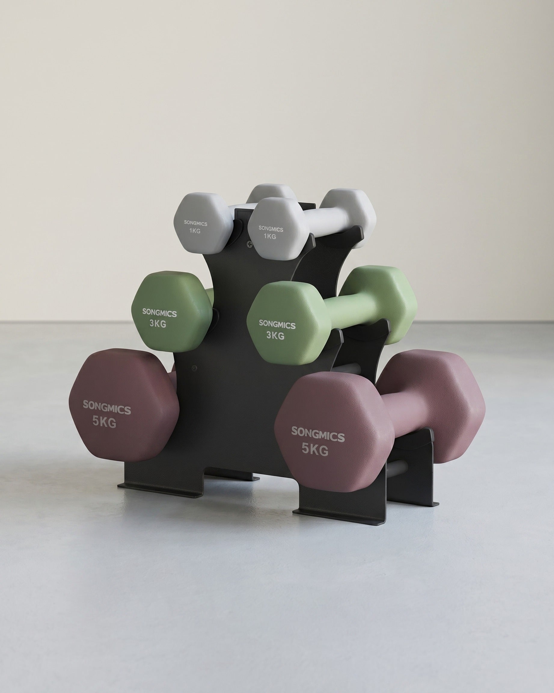 Dumbbellset Met Standaard - Hexagon Halters Met Neopreen Coating - Voor Krachttraining