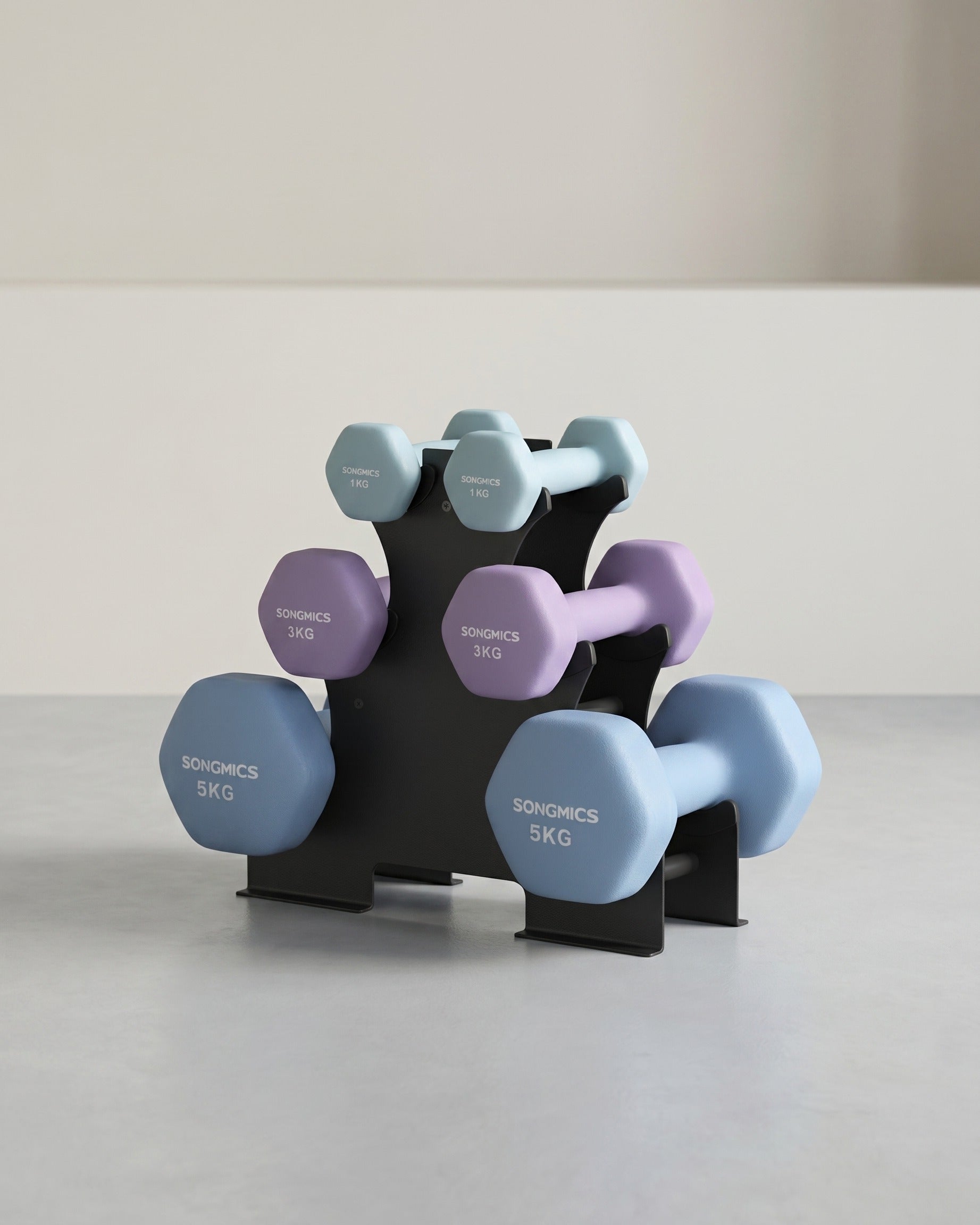 Dumbbellset Met Standaard - Hexagon Halters Met Neopreen Coating - Voor Krachttraining