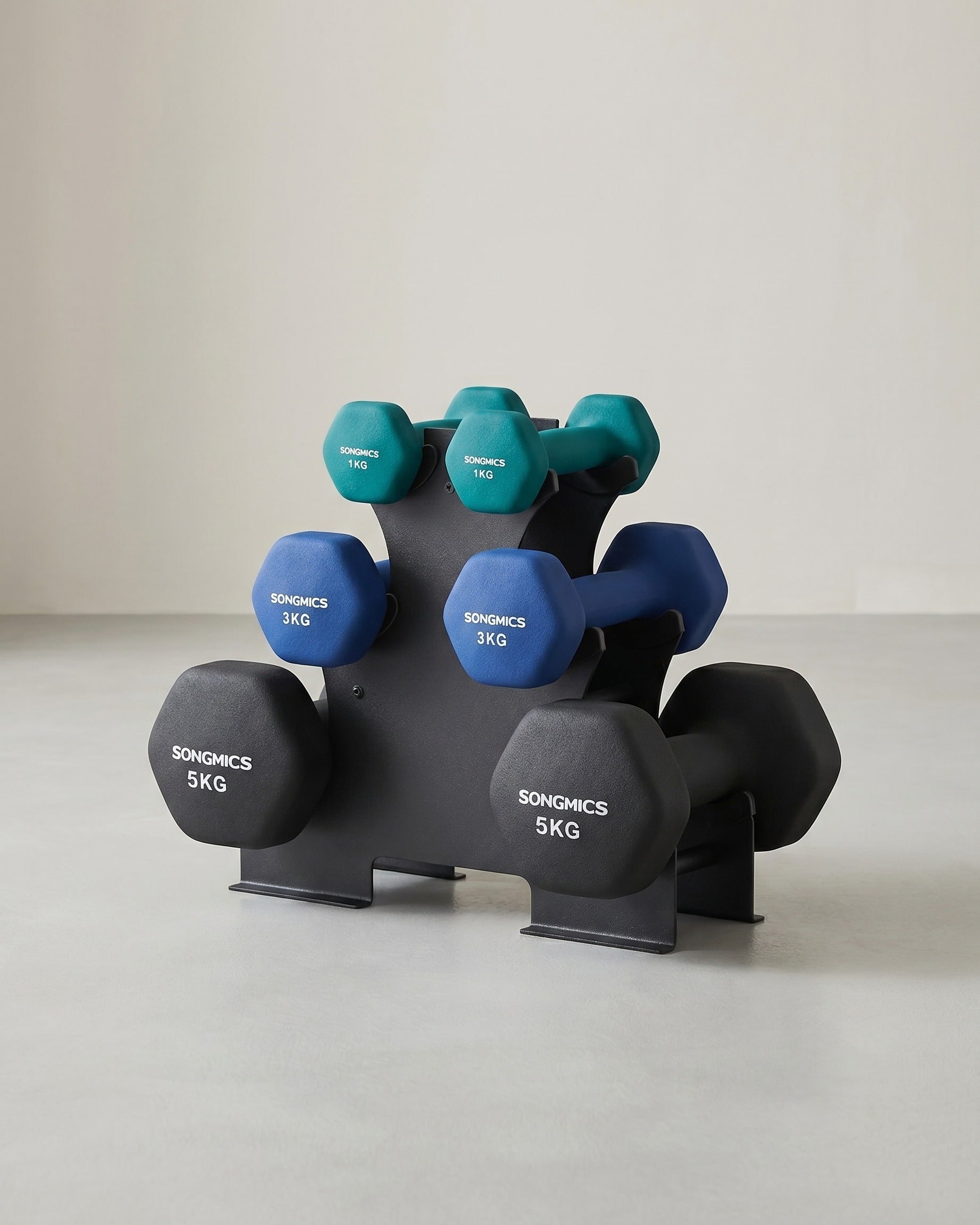 Dumbbellset Met Standaard - Hexagon Halters Met Neopreen Coating - Voor Krachttraining