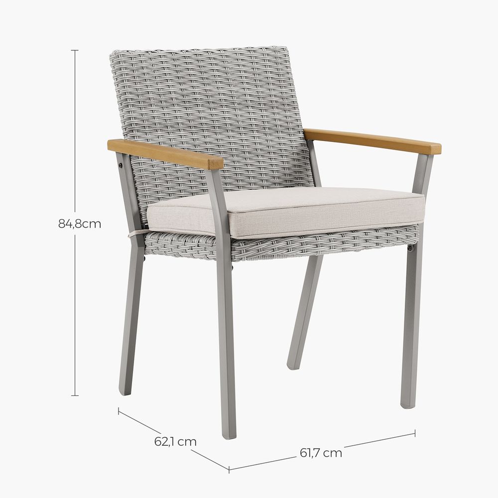 Sencillo Patio Dining Chair, PE Rattan, Cushion, Outdoor