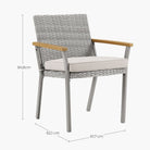 Sencillo Patio Dining Chair, PE Rattan, Cushion, Outdoor