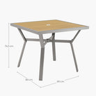 Sencillo Patio Dining Table, Faux Wood, Umbrella Hole, 35"