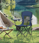 Set of 2 Camping Chairs, Foldable, High Back, Mesh Back, Cup Holder, Portable