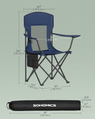 Set of 2 Camping Chairs, Foldable, High Back, Mesh Back, Cup Holder, Portable