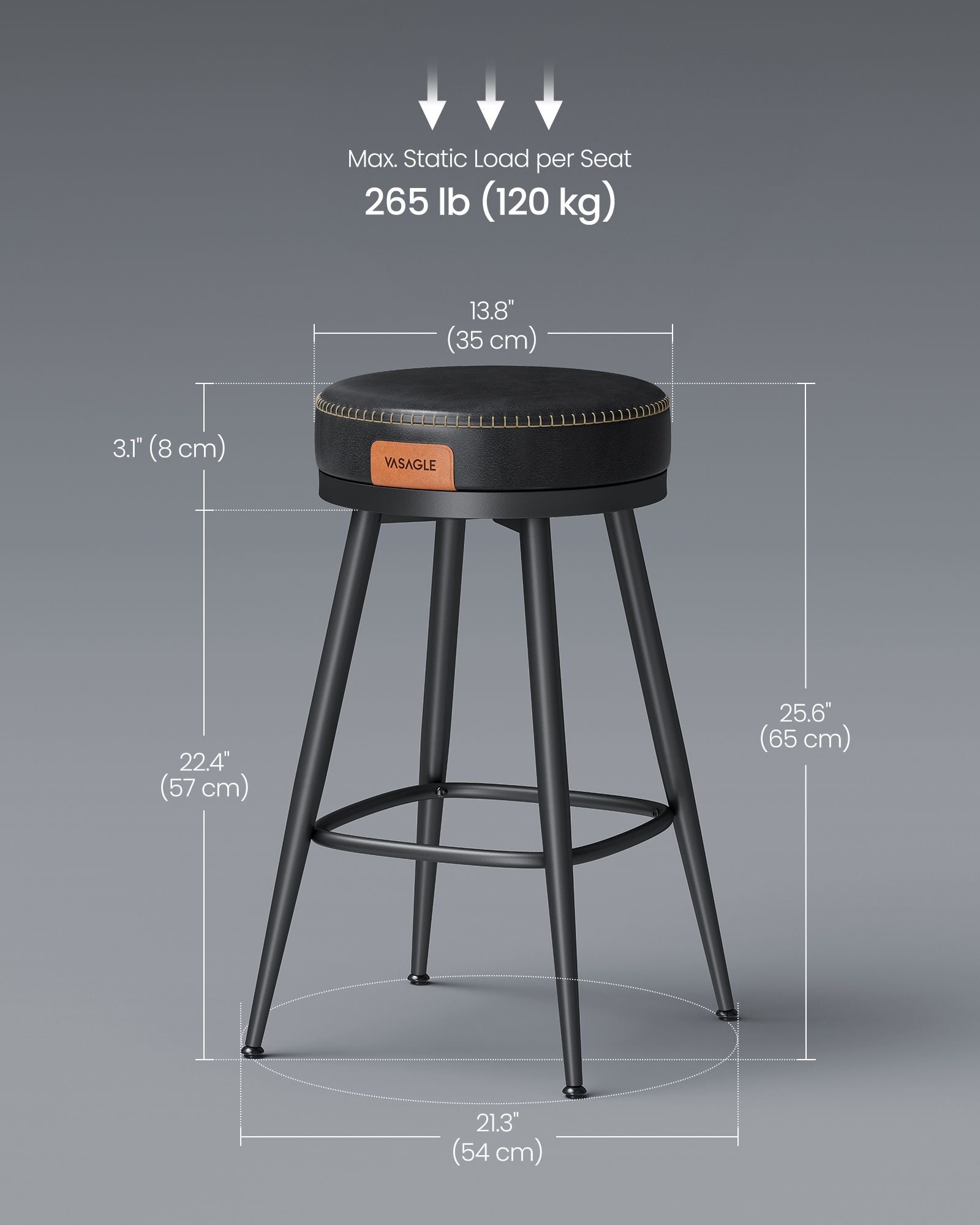 Set of 2 Swivel Bar Stools – EKHO Collection