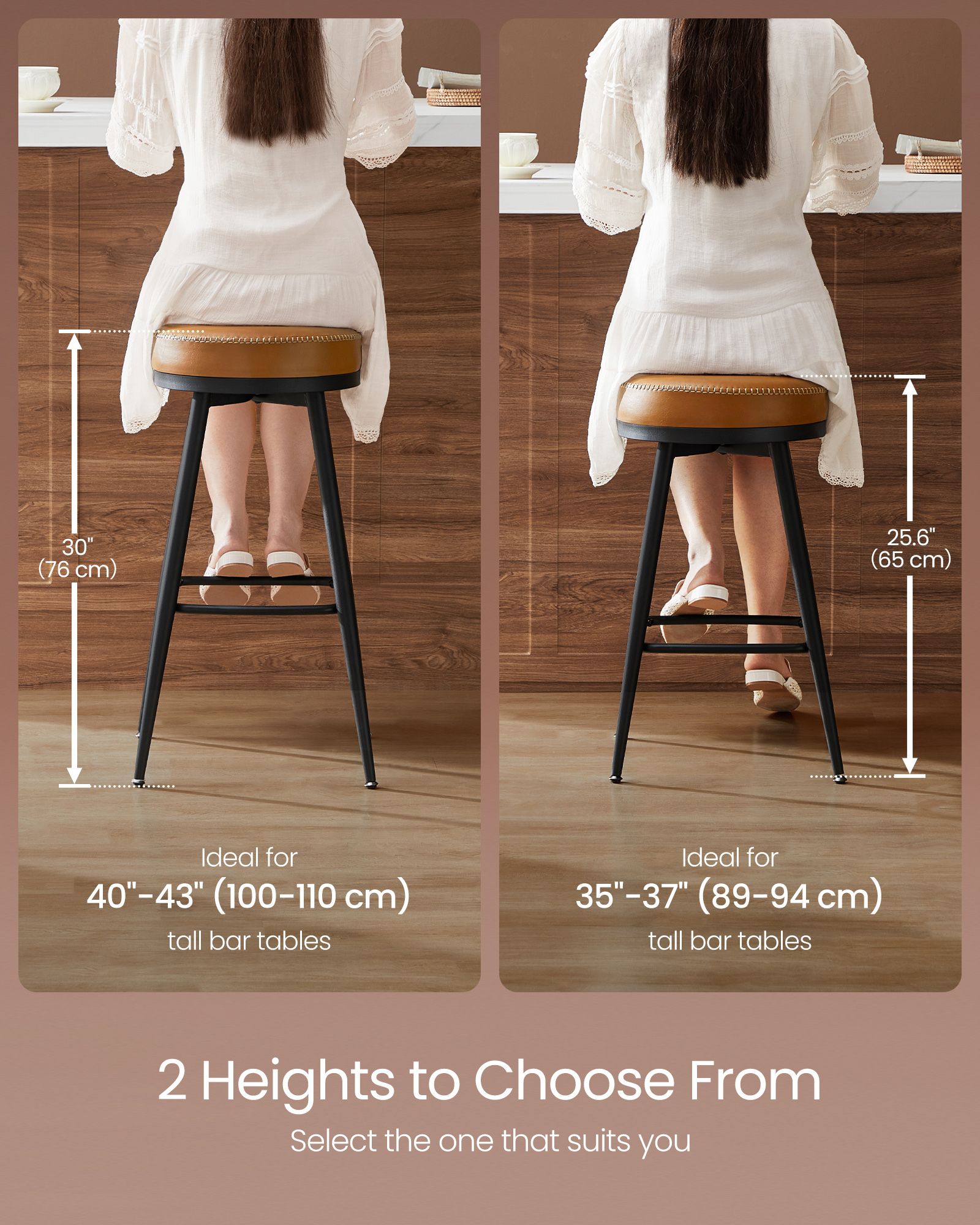 Set of 2 Swivel Bar Stools – EKHO Collection