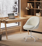 Sherpa Vanity Chair - Swivel Office Chair - Armless Design - Height Adjustable