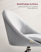 Sherpa Vanity Chair - Swivel Office Chair - Armless Design - Height Adjustable