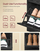 Shoe Cabinet, 4 Flip Drawers, Space-Saving, Holds 16–28 Pairs, Adjustable, Black