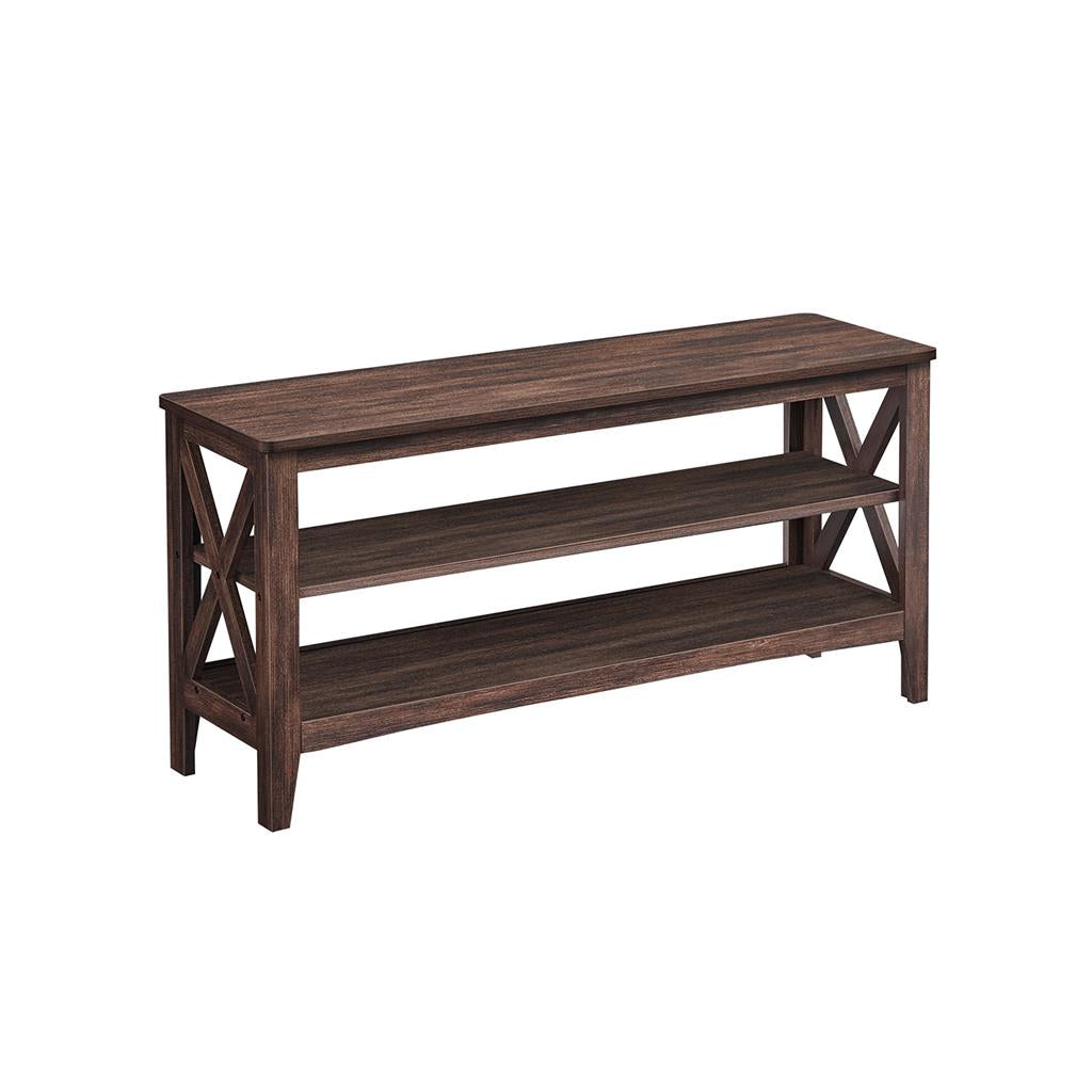 Shoe Storage Bench, 2 Tiers, Entryway Shoe Rack, Rustic Farmhouse, 31.5"/39.4"