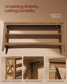 Shoe Storage Bench, 2 Tiers, Entryway Shoe Rack, Rustic Farmhouse, 31.5"/39.4"