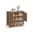 Shoe Storage Cabinet, Freestanding MDF, Open/Closed Compartments, Adjustable Shelves