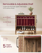 Shoe Storage Cabinet, Freestanding MDF, Open/Closed Compartments, Adjustable Shelves