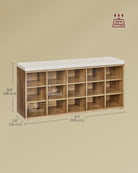 Shoe storage bench with cushion – holds 15 pairs