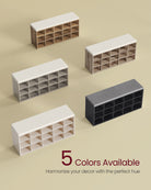 Shoe storage bench with cushion – holds 15 pairs