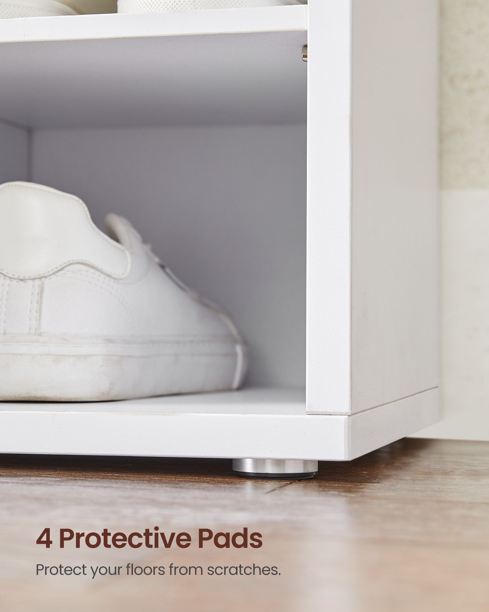 Shoe storage bench with cushion – holds 15 pairs