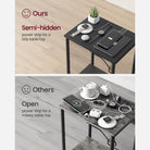 Side table with charging station - narrow end tables with outlets & usb ports - 18.9" tall