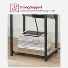 Side table with charging station - narrow end tables with outlets & usb ports - 18.9" tall