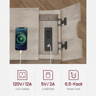 Side table with charging station – usb ports, flip-up cord storage, drawer & cabinet