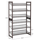 Stackable shoe rack - 6 tier - adjustable shelves - metal frame