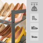 Stackable shoe rack - 6 tier - adjustable shelves - metal frame
