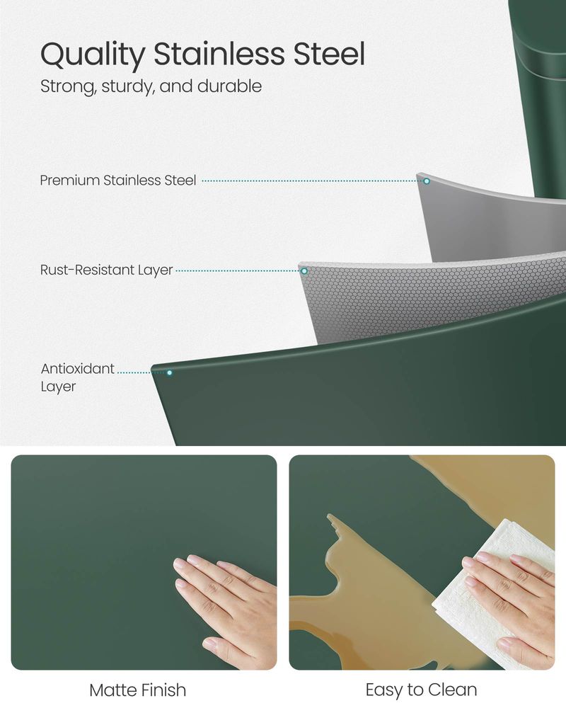 Stainless Steel Trash Can, Soft-Close, Step Pedal, 8 & 13 Gal.