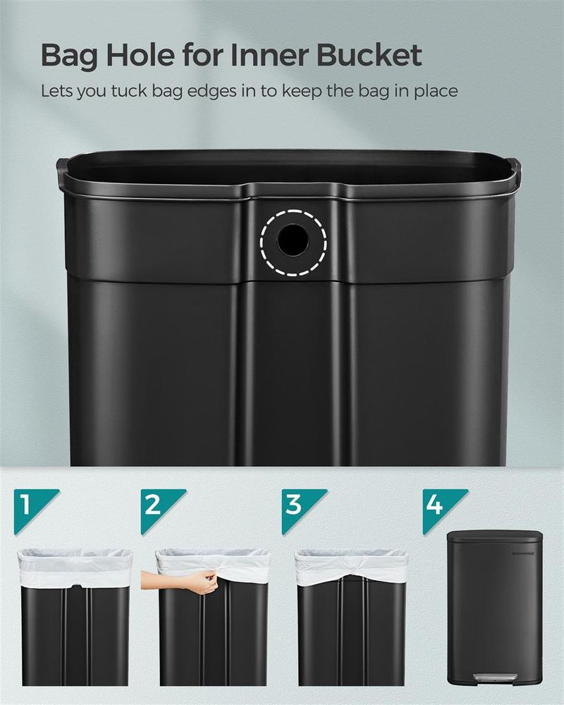 Stainless Steel Trash Can, Soft-Close, Step Pedal, 8 & 13 Gal.