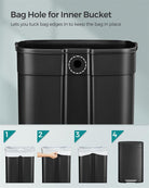 Stainless Steel Trash Can, Soft-Close, Step Pedal, 8 & 13 Gal.