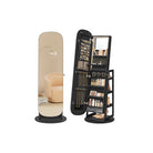 Standing Jewelry Cabinet, LED Mirror, Full-Length, Storage Organizer, Drawers, Hooks