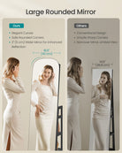 Standing Jewelry Cabinet, LED Mirror, Full-Length, Storage Organizer, Drawers, Hooks