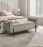 Storage Bench with Armrests - Solid Wood Frame - 20 Gal Capacity