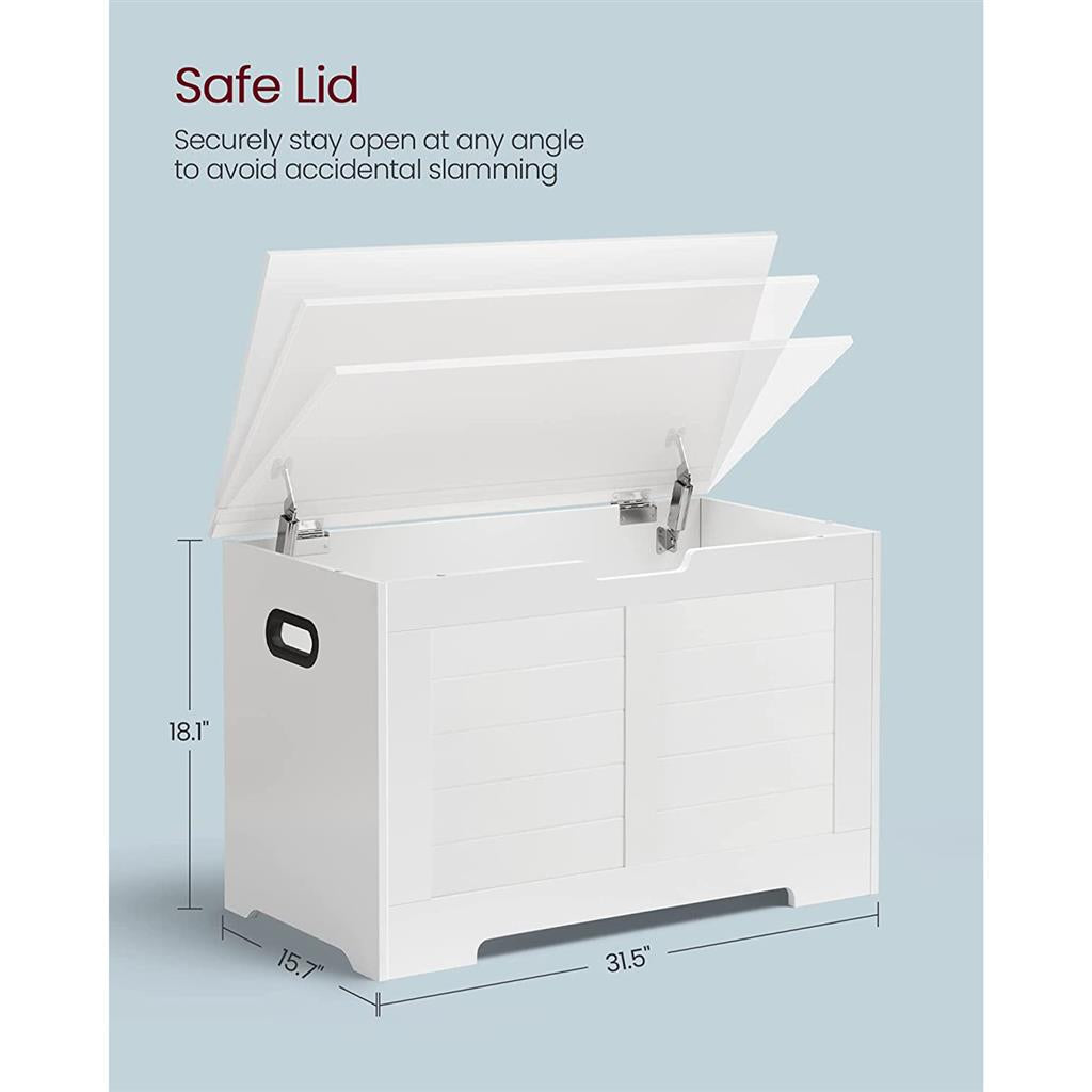 Storage chest with hinged lid – entryway trunk – large hidden compartment – 300 lb capacity