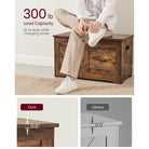 Storage chest with hinged lid – entryway trunk – large hidden compartment – 300 lb capacity