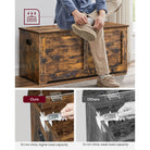 Storage chest with hinged lid – entryway trunk – large hidden compartment – 300 lb capacity